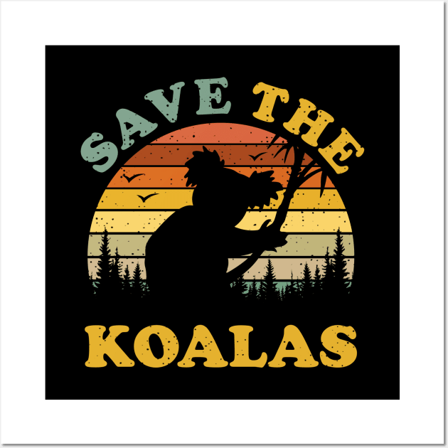 Save The Koalas Vintage Wall Art by RobertBowmanArt